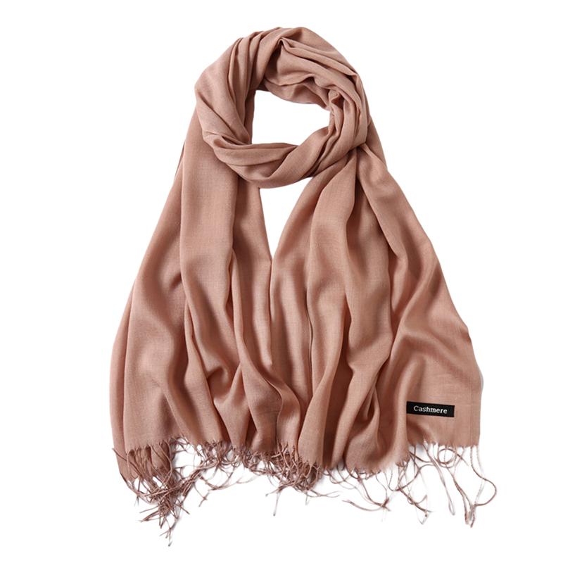 Fashion Elegant Solid Color Women Scarf Lady Winter Tessale Long Shawls Cashmere Like Windproof Versatile Scarves Neck Wraps One Size