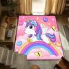 Lovely Pink Rainbow Pony Cartoon Carpet Living Room Bedroom Decor Non-slip Parlor Floor Mat Surface Smooth Carpet Birthday Gift
