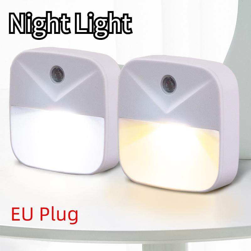 LED Night Light With Motion Sensor Light EU Plug Socket Lamps Children Night Lights Wireless Wall Bedside Bedroom Night Lamp