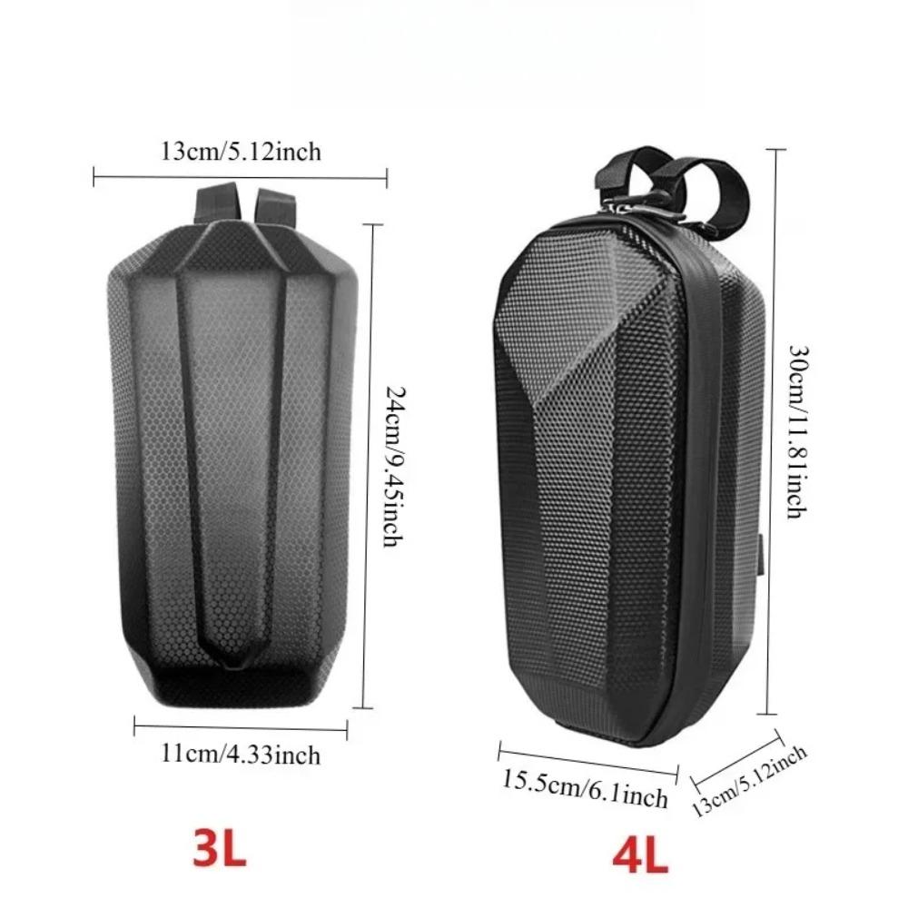 Scooter Bicycle Skateboard Waterproof Hard Shell Front Bag 3L/4L Big Capacity for Electric Cycling Phone Storage Accessories