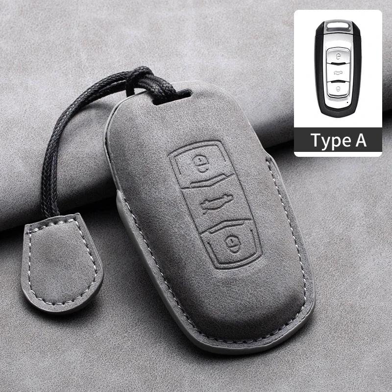 Leather Car Remote Key Case Cover for Geely for Geely Coolray X6 X7 EX7 Emgrand Global Hawk GX7 Kulrey GT GC9 Atlas Boyue NL3