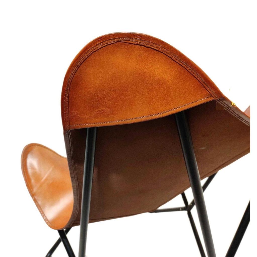 Fotoliu Nou Decor Acasă Scaun Fluture din Piele, Scaun de Relaxare din Piele.