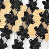 Korean Version Of Light Luxury Black Bead Flower Piece Hair Accessories Dress Children'S Clothing Mesh Embroidery Lace Accessories