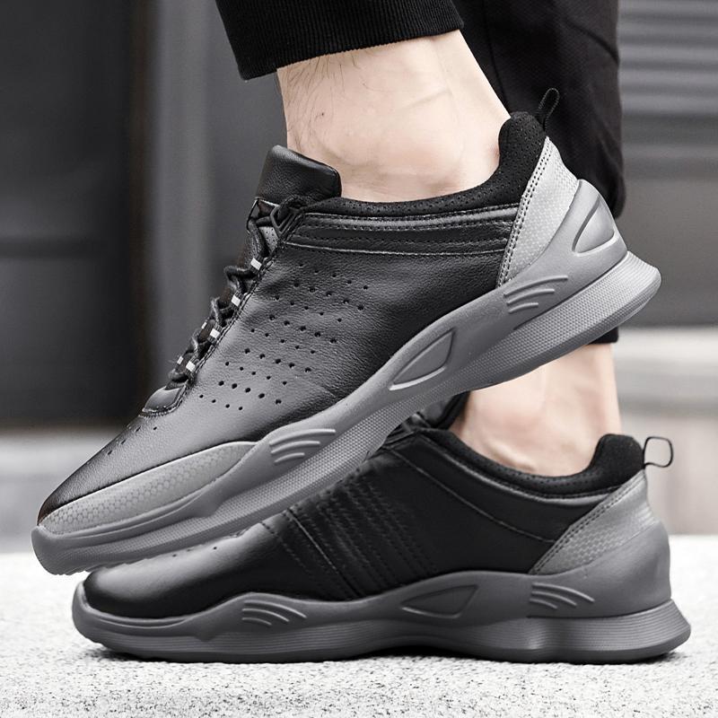Trendy men's casual shoes Comfortable non slip high-quality Youth outdoor leisure adult breathable walking sports Black shoes