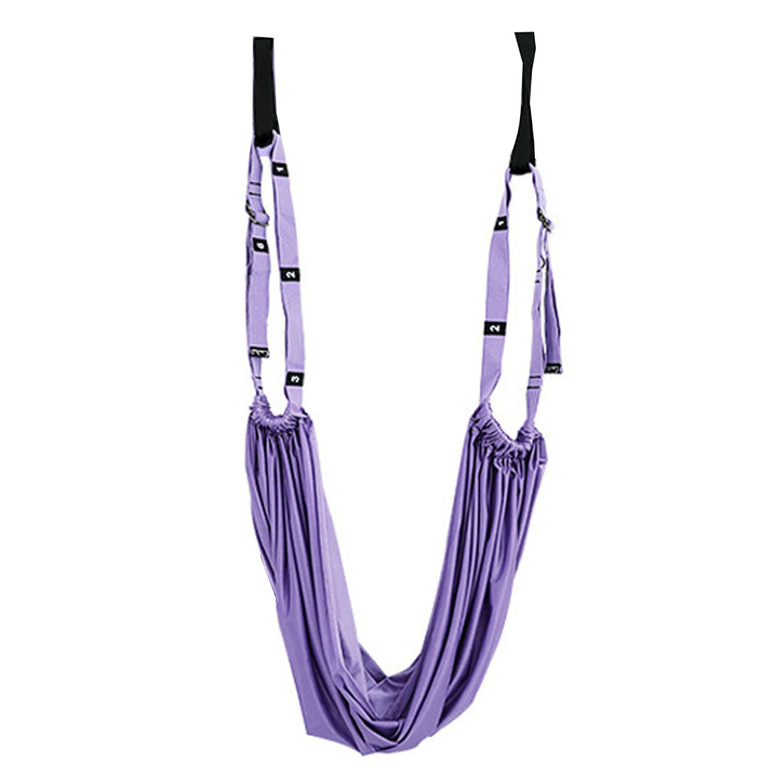 Shoemst Purple Door Leg Stretcher With Loops Lower Back Handstand Trainer Elastic Stretching Strap For Limb Muscle Exercise