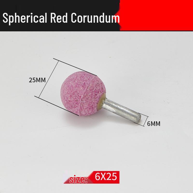 Red Corundum Grinding Wheel 6mm Shank | Metal & Ceramic Polishing Head