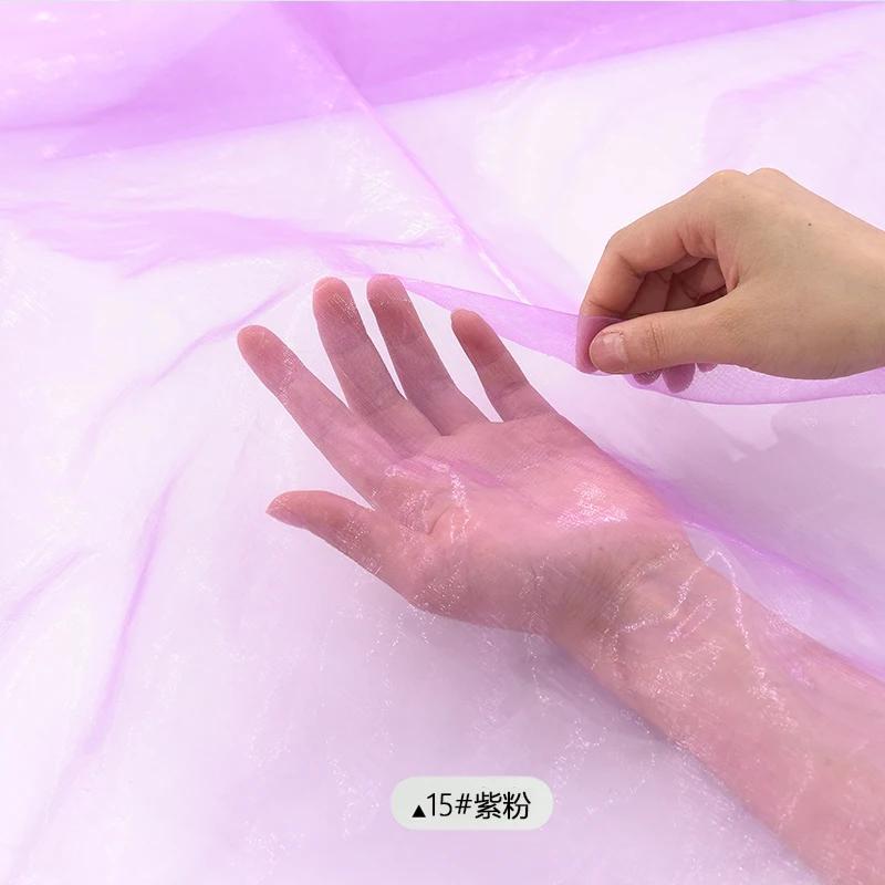 Encrypt Transparent Sparkling Phantom Organza Fabric For Wedding Decoration, Headbands, Stage Dresses, Handmade DIY Fabric