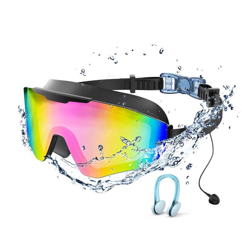 Large Frame Waterproof Silicone PC HD Adjustable Anti-Fog UV Adults and Children s Protection UV Anti-Fog Swimming Goggles