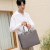 Tantin Noble Briefcase Cowhide Document Bag T13807 Grey