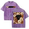 Double Sided Animal Pattern Print Vintage Washed T Shirt Oversized Cotton Aesthetic Kawaii Casual Short Sleeve Streetwear Tee