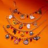 Halloween Ghost Pumpkin Spider Cat Bat Charm Bracelets for Women Funny Skeleton Skull Pendant Bracelets Party Jewelry Gifts