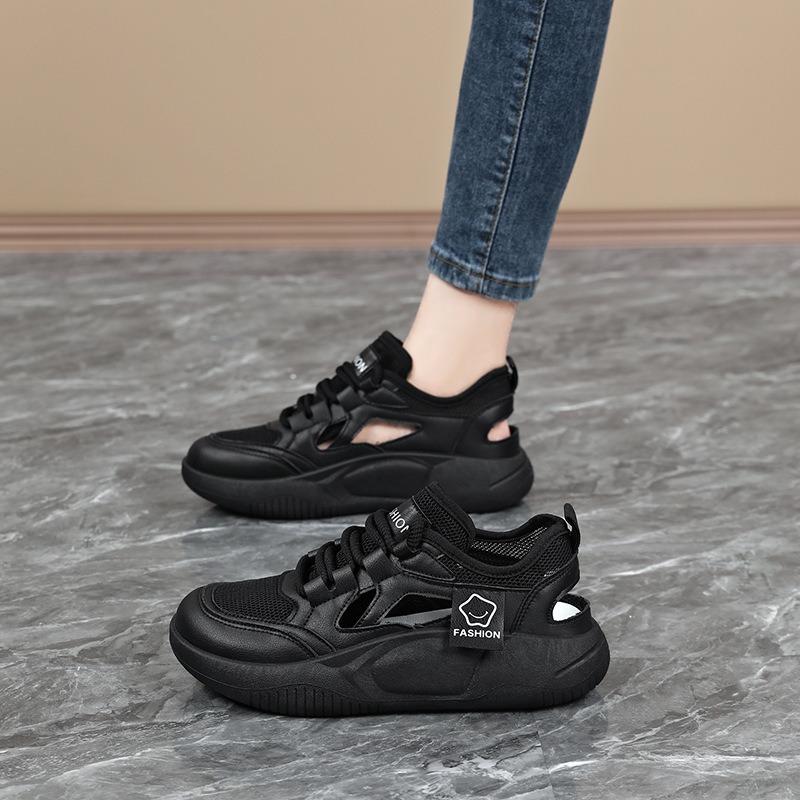 Woman's Breathable Hollow-out Sneakers Lightweight Casual Shoes Fashionable Open-toe Footwear Summer Daily Wear