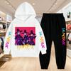 KPop Demon Hunters Printing Hoodies Sets Kids Clothes Children Hoodie+pants Suitable 3-12 Years Boys Girls Pink Black Sweatshirt