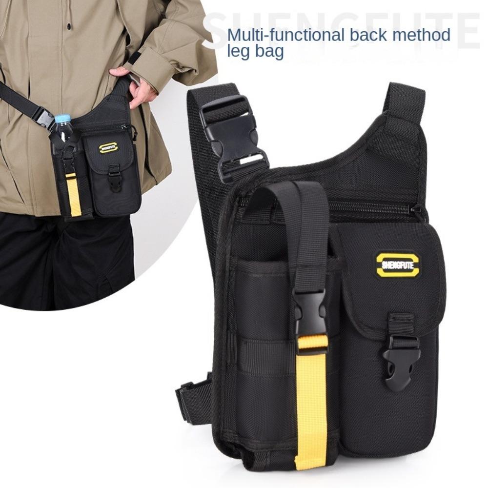 

Multipocket Waist Pack Hip Leg Bag Large Capacity Motorbike Shoulder Bag Outdoor чорний