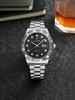 Men's Quartz Watch with Diamond-Encrusted Dial and Stainless Steel Strap Simple Business Style Perfect Gift for Any Occasion