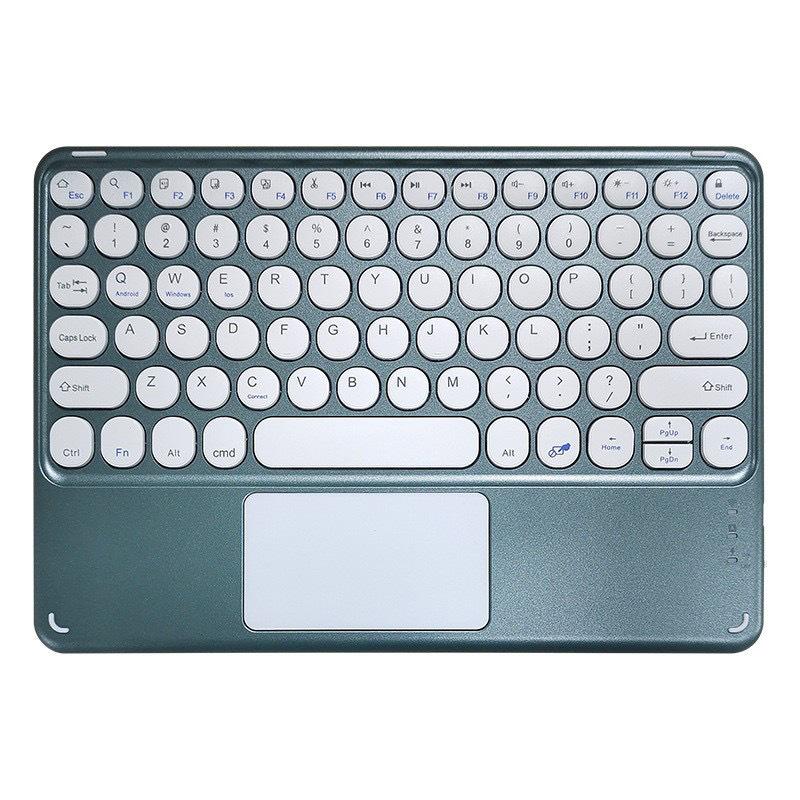 Compatible Bluetooth Keyboard with Magnetic Attachment for iPad, Huawei Phone, and Tablets - Round Key, Touch, and Wireless Charging Features