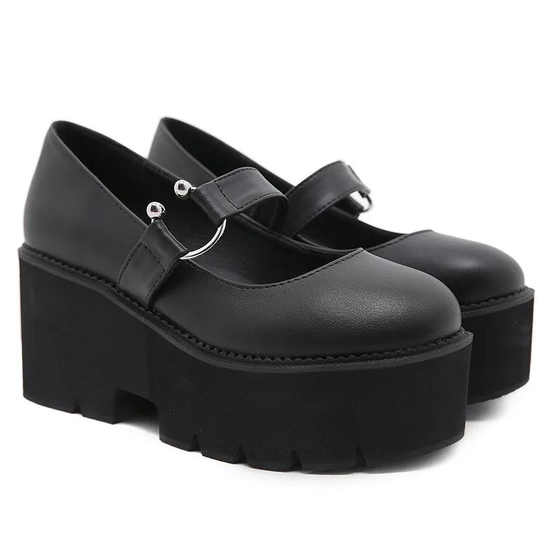 Fashion Lovely Darkness Cosplay Womens Lolita Shoes Halloween Gift Heart Shape Punk Gothic Style European Platform Shoes Footwear