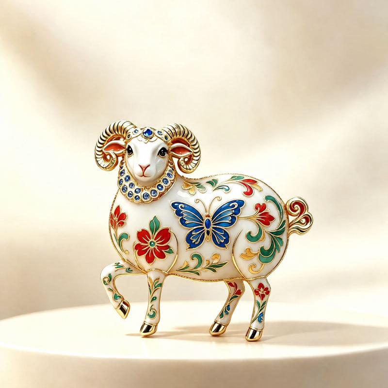 Exquisite Goat Brooches Pins For Women Unisex Vintage Relief Design Goat New Year Party Office Animal Brooch Pin Gifts