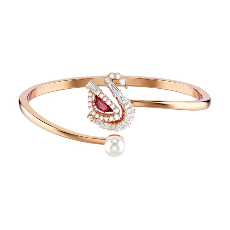 Swarovski Synthetic Cubic Zirconia Bangles Unisex Red S красный