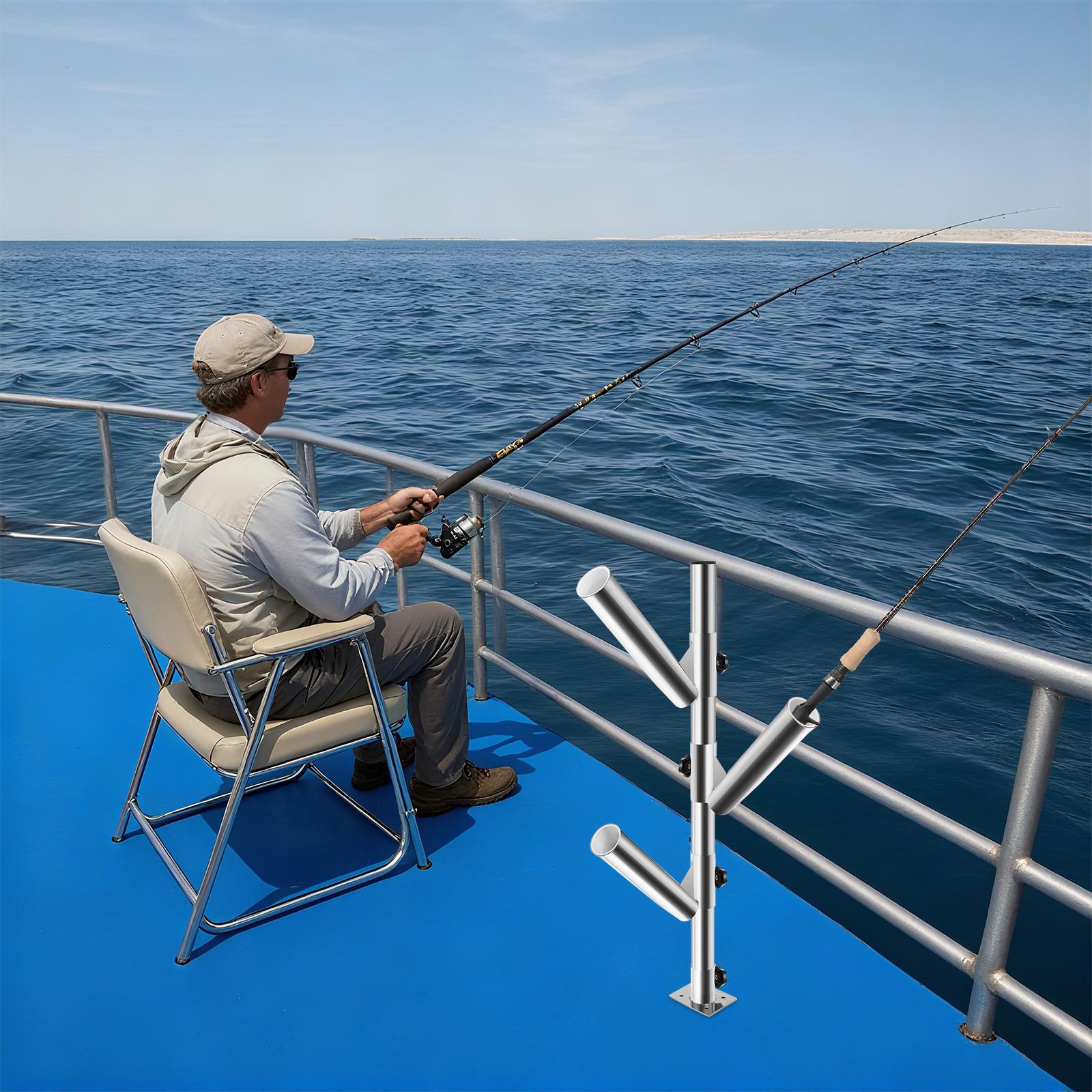 

Stainless Steel Marine Fishing Rod Holder, Silver Boat Rod Holder for Saltwater & Freshwater, 30-inch Heavy Fishing Rod Mount серебряный