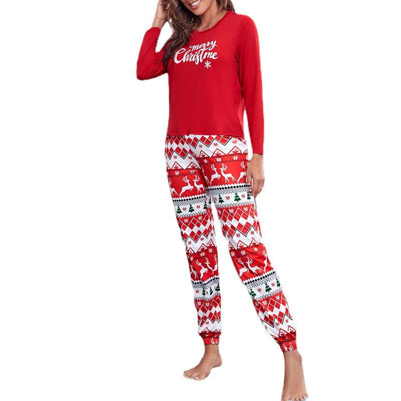 2023 Damen Weihnachts-Print Langarm Pyjama-Set - Atmungsaktiv, Herbst/Winter Kollektion
