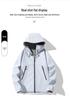 Unisex Hooded Windproof Softshell Jacket for Hiking & Cycling - Fleece-Lined, Quick-Drying, Warm Sportswear