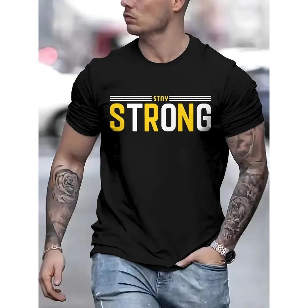 Cotton Printed Men's T-Shirt, Soft & Breathable O-Neck Short Sleeve Tee, Funny Casual Style T-Shirts