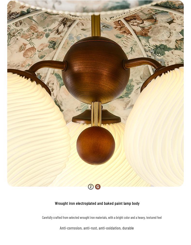 Vintage French Fabric Pendant Light for Dining, Living Room, or Bedroom