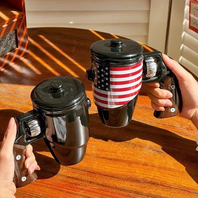 Revolver Cup Star-Spangled Banner Ceramic Cup Creative Coffee Mug