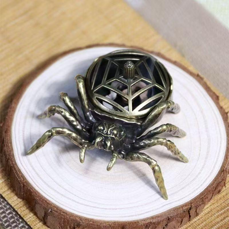 Spider Shaped Incense Holder Buddhist Utensils Creative Buddha Incense Holder Copper Office Desktop Decorations Home Decoration