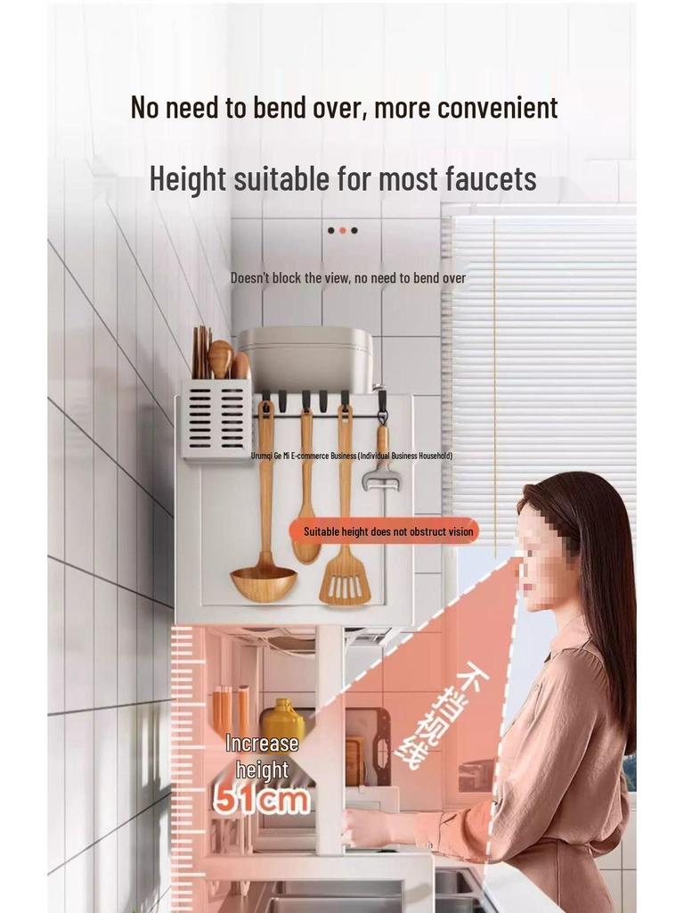 Multi-Functional Kitchen Storage Rack: Above-Sink Cupboard for Dustproof Dish, Bowl, and Chopstick Drainage