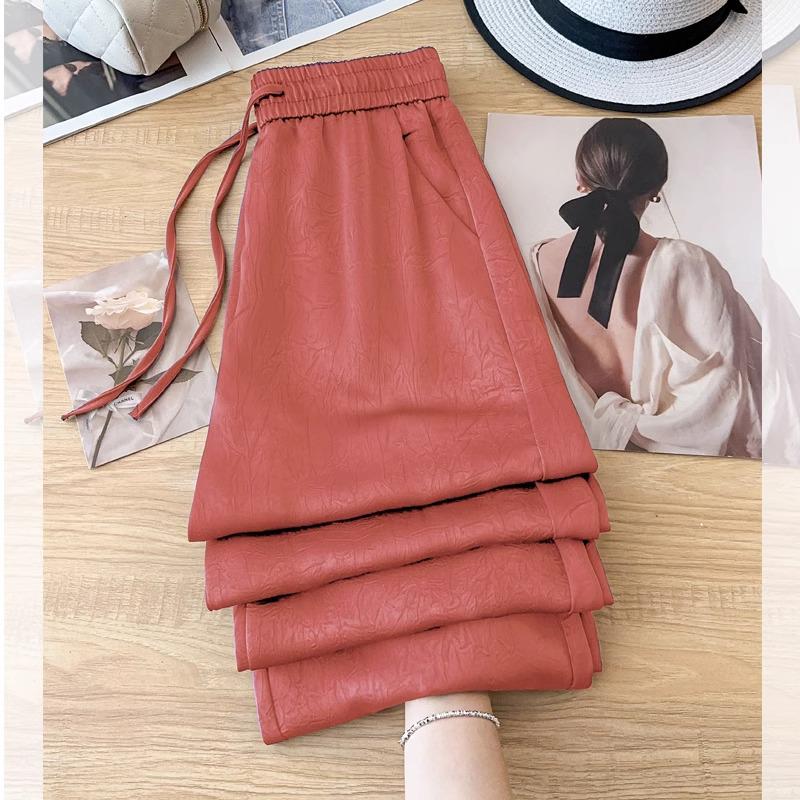 Pink Printed Wide-Leg Pants for Women - Spring/Summer 2025: Comfortable, Versatile, Sun Protection, Casual Style