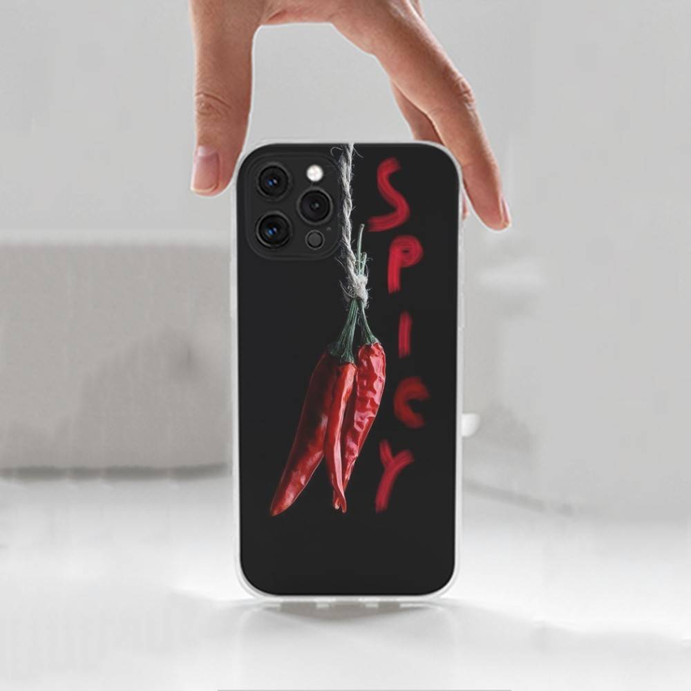 

Pattern Red Chilli Pepper For iPhone 16,13,12,11,17,14,15,Pro,Max,Plus,X,XS,XR,SE,Mini Transparent Soft silicone Case iPhone15
