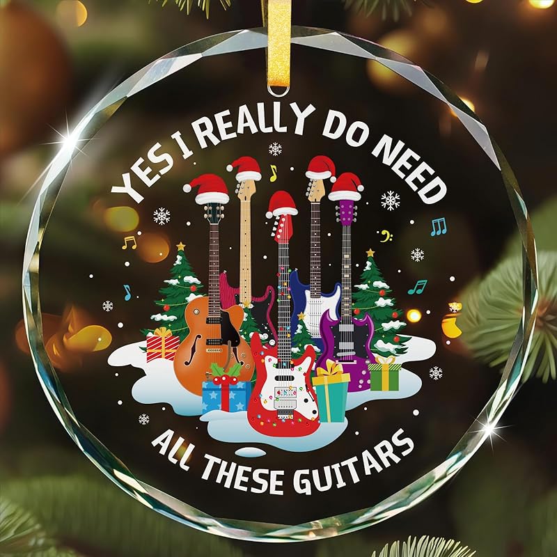 D4DREAM Music Teacher Gifts - 3'' Glass Musical Note Ornament for Tree Decorations Musical Ornaments Gifts for Music Lovers Men Women Friends