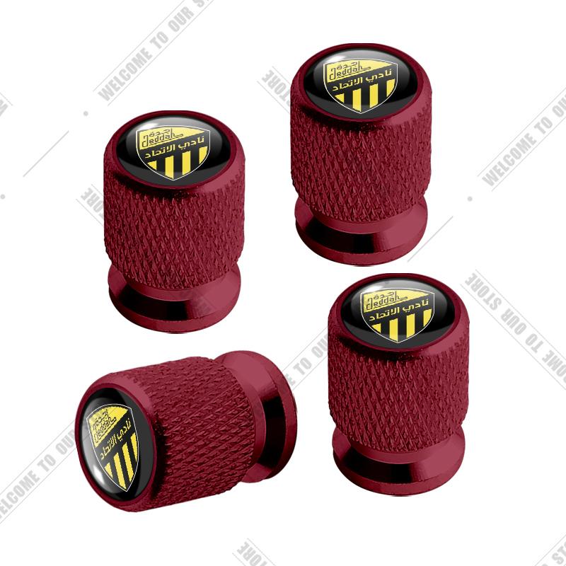 Car CNC Aluminum Football Club Emblem For Chevrolet Toyota GMC Nissan Geely 4pcs Tire Valve Air Port Stem Cover Caps Jr2
