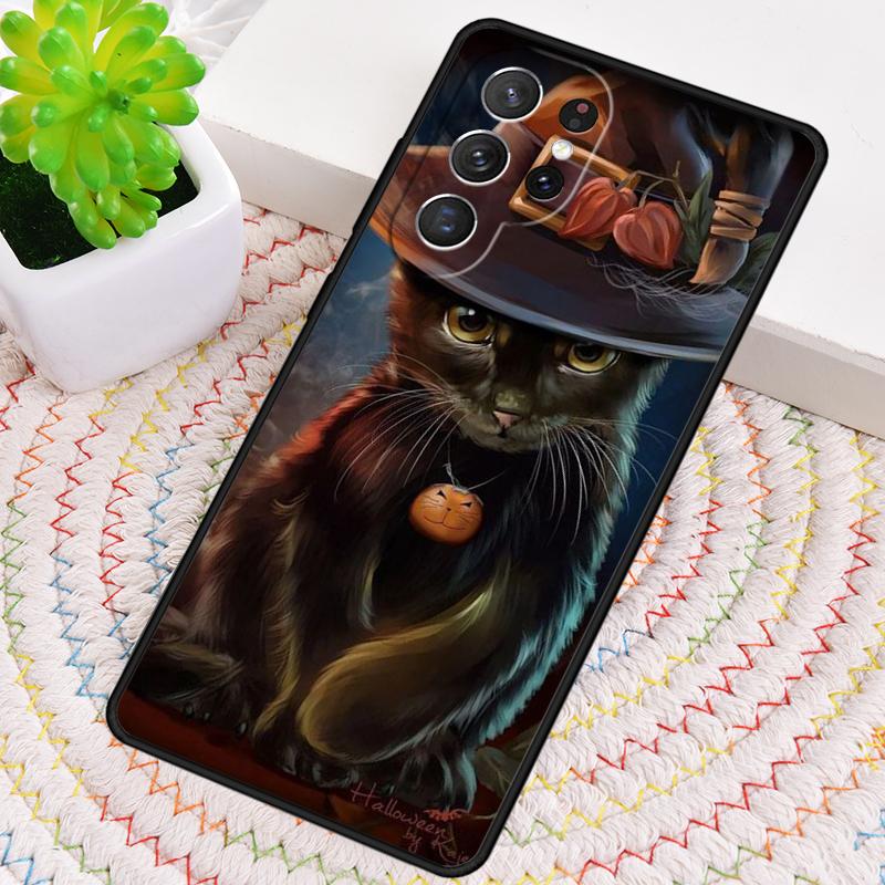 Witches Cat Moon TPU Phone Case For Samsung Galaxy Note 10 Pro S26 S25 S24 S23 S22 Ultra Plus S21 FE S20 Shockproof Cover