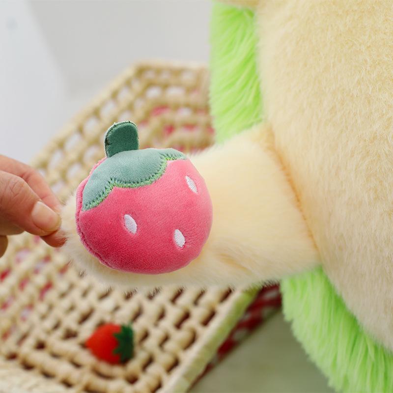 New Little Hedgehog Eating Strawberry and Radish Plush Doll Children Soothing and Accompanying Throw Pillow Girls Holiday Gift