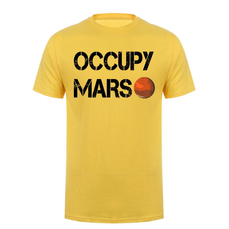 Occupy Mars T Shirt Unisex Space Mars Planet Graphic Tee Astronaut Universe Future Exploration Casual Short Sleeve Shirt Da105