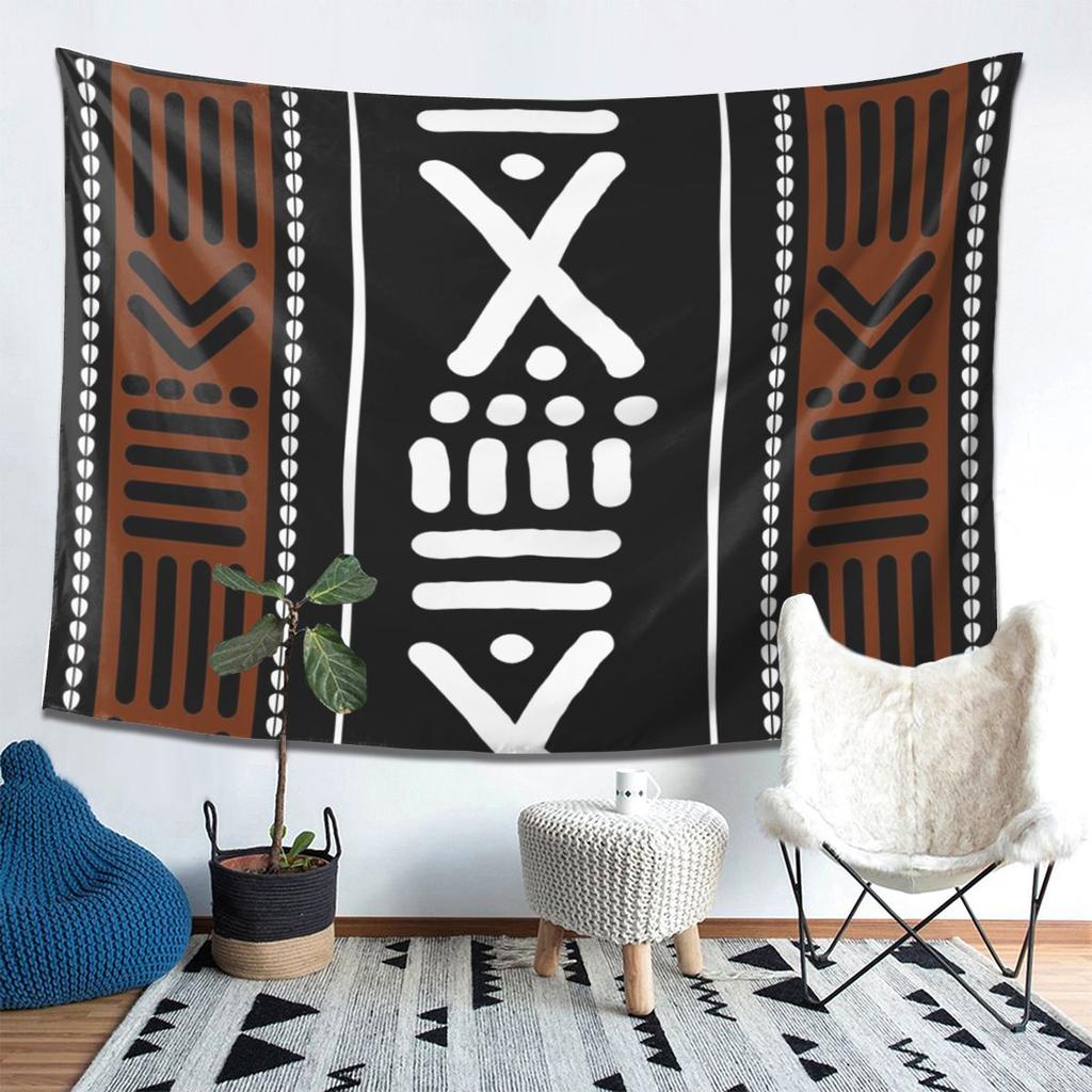 African Bogolan Tapestry Wall Hanging Aesthetic Home Decoration Tapestries for Dorm Room