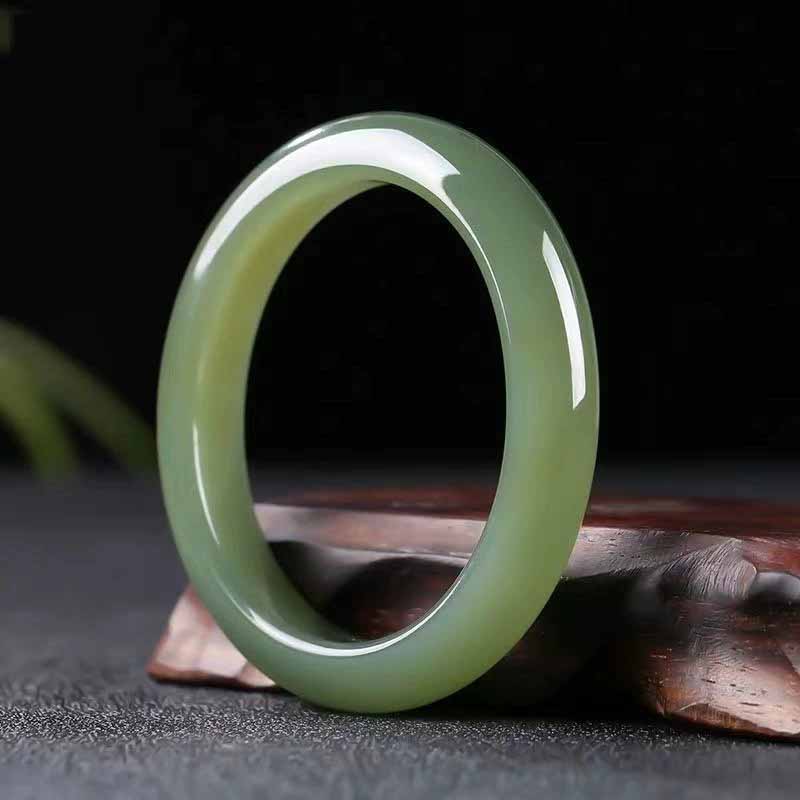 Hetian Jade Bangle Natural Nephrite Jade Bracelet for Women Gift for Her Lucky Protection Jewelry