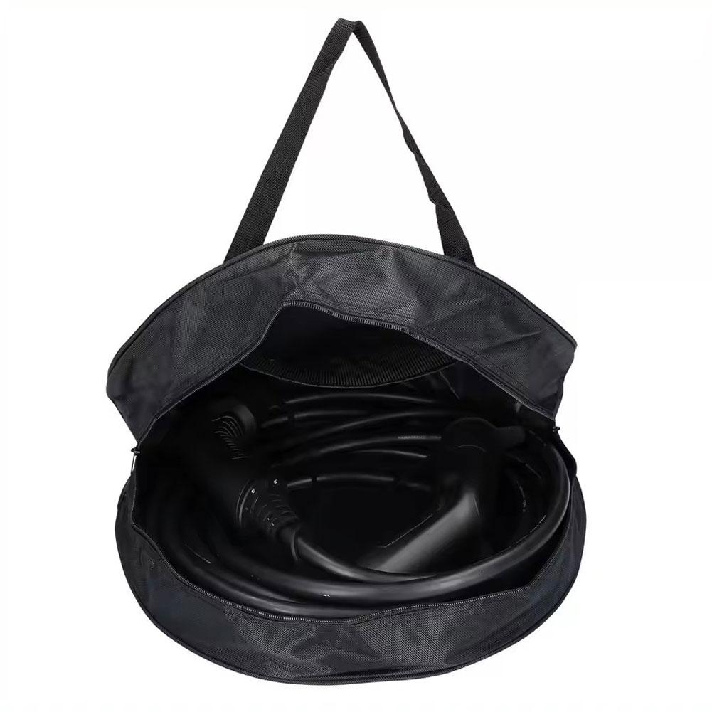New Black Green Car Charge Cable Bag Waterproof Oxford Cloth Storage Bags Round Car Tools Organizer