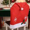 2Piece Festival Snowflake Designs Chair Cover Sturdy Machine Washable for Indoor Holiday Parties