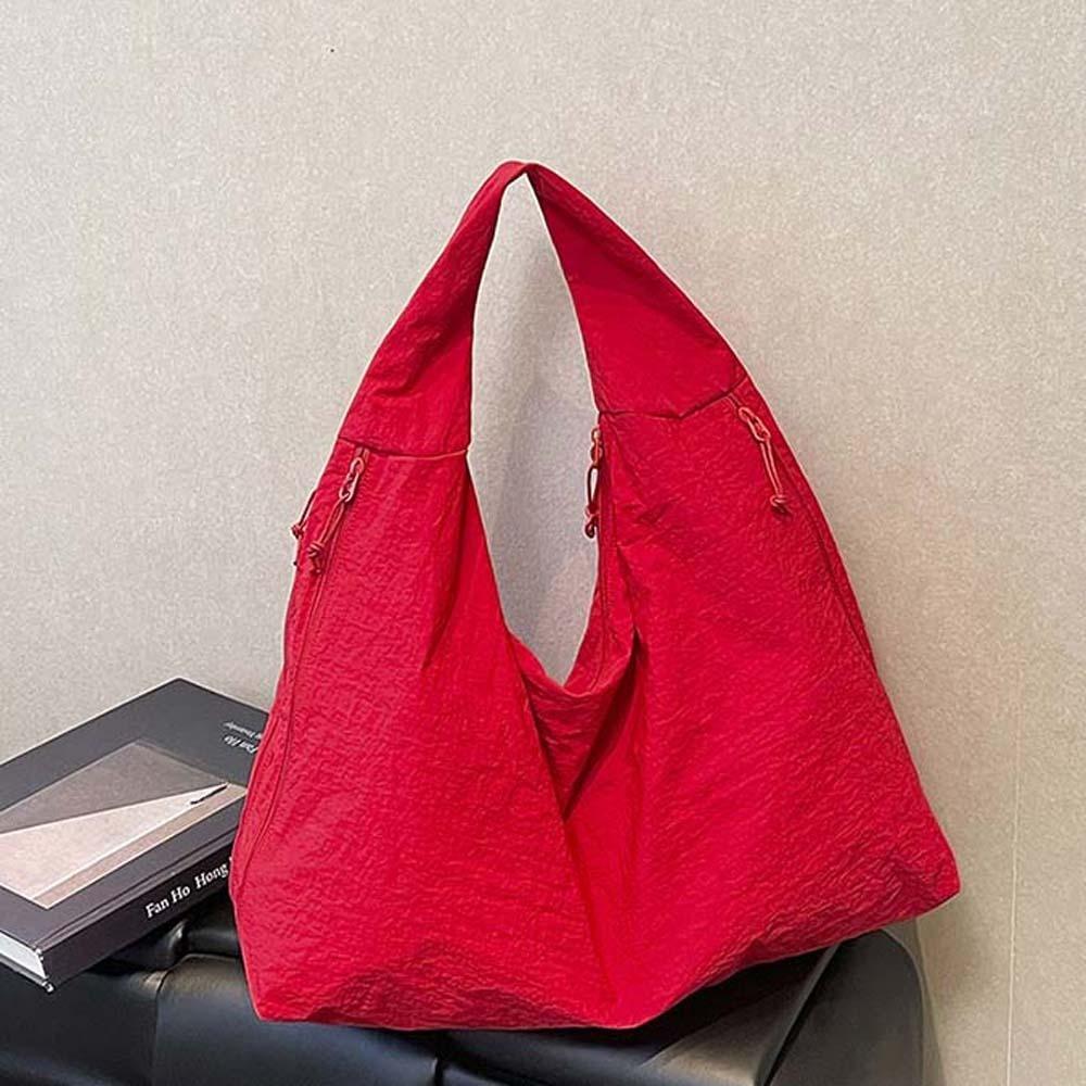 

Повседневная нейлоновая наплечная сумка, дизайн с двойной молнией, универсальная сумка для поездок на работу, на каждый день красный