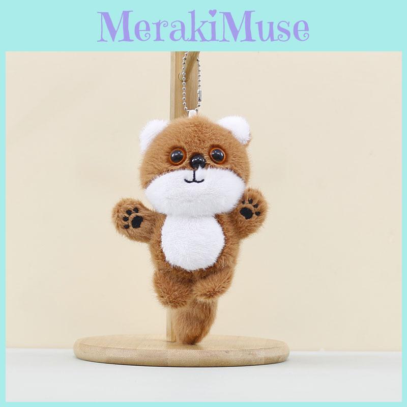 Plush Fox Toy Keychain With Soft Short Fur For Bag Accessory Cute Keychain Fox