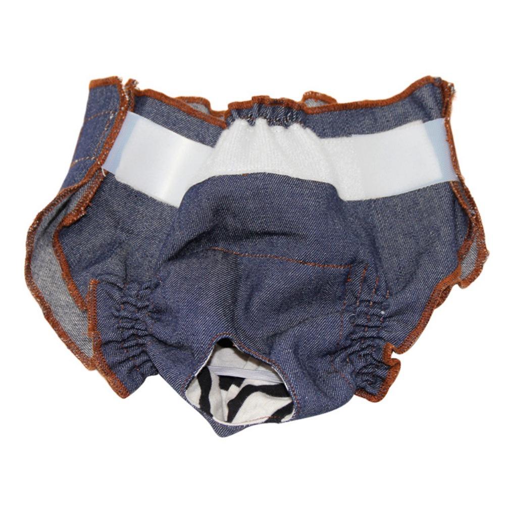 

Pet it Pet Physiological Pants Adjustable Bitch Aunt Pants Denim Style Dog Panties L (Waist 34-54cm) джинсовый синий