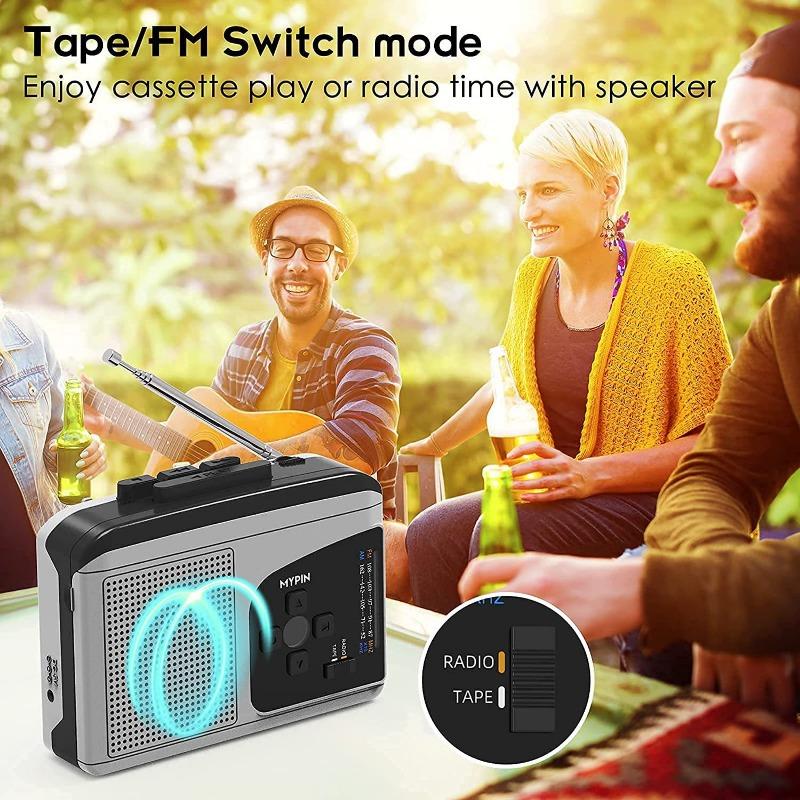 1PACK cassette player Walkman with speaker, stereo, radio FM direct to MP3 to TF card ezcap234