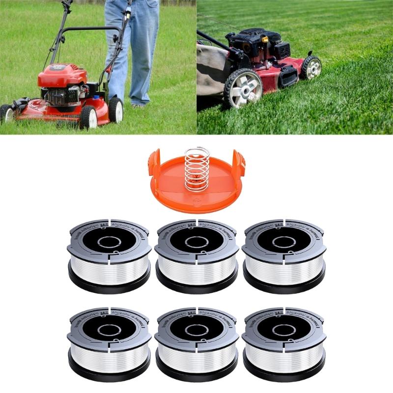 Pack of 6 Grass Trimmer Spools,for Black and Decker Grass Trimmer, Diameter 1.65mm, 10M Trimmer Spool