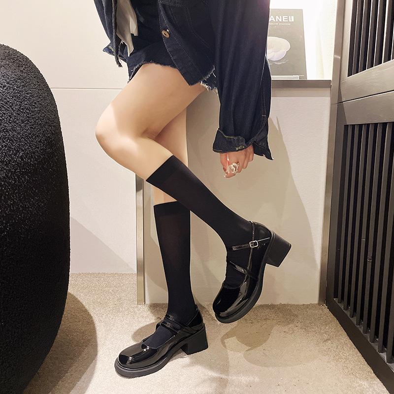 Shoes women's spring new Mary Jane women's shoes single shoes gentle thick heel high heel small leather shoes