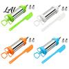 Handheld Frosting Applicator Stainless Steel Cake Icing Dispenser Set Reusable Baking Tools with Scraper And Detachable Replaceable Nozzles,