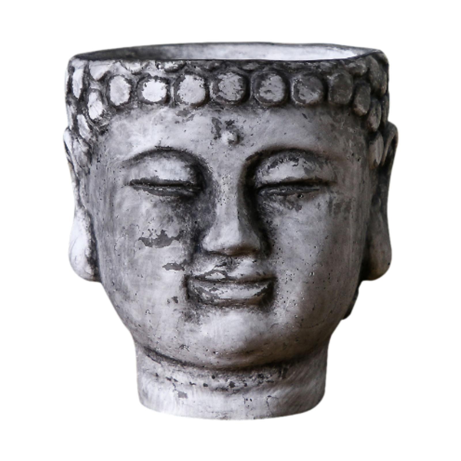 

Buddha Head Planter Plant Flower Container Housewarming Gift Collectible Buddha сірий колір